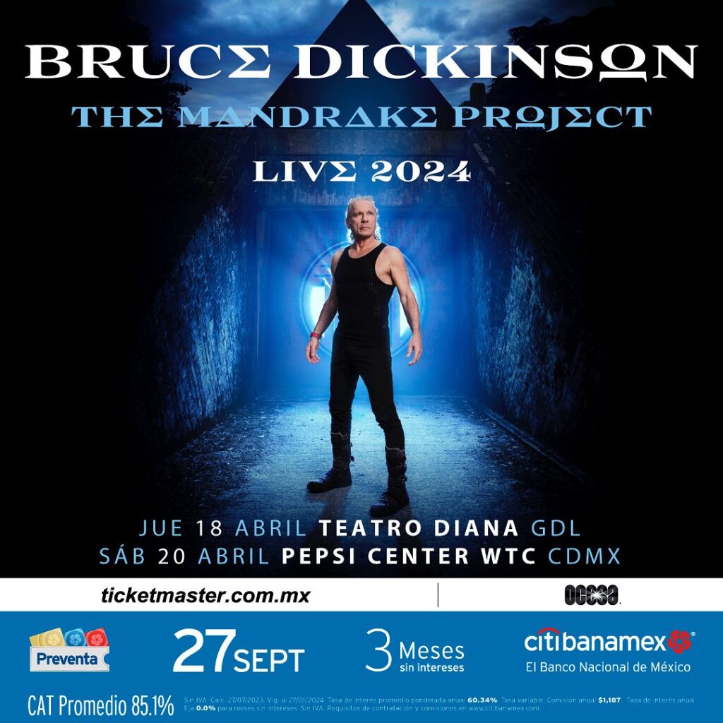 Conciertos en Mexico - Bruce Dickinson Pepsi Center WTC 2024