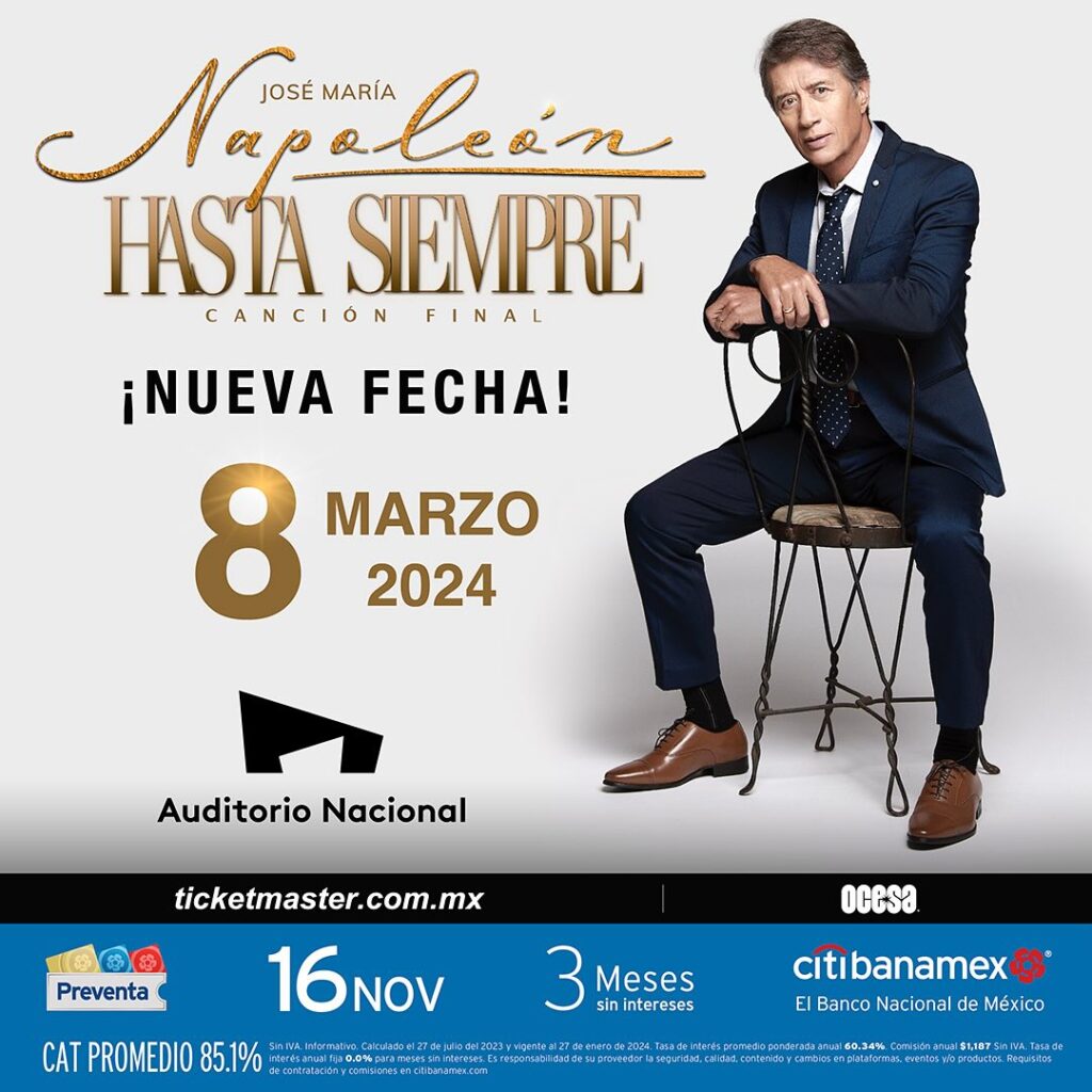 Conciertos en Mexico Napoleón en Auditorio Nacional 2024